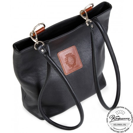 Женская кожаная сумка-трансформер "Валентино" (черная)